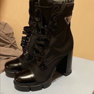 Prada Black Heeled Boots for Women